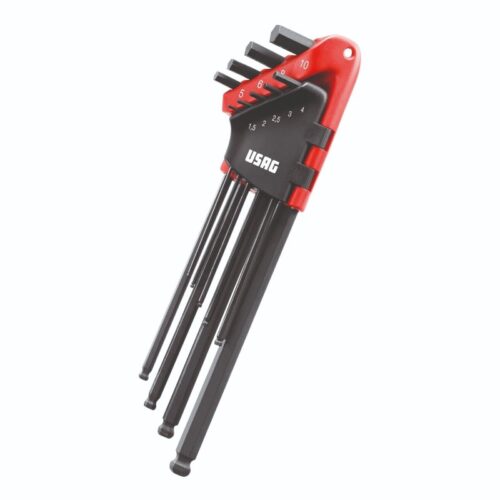 Kit 9 brugole maschio esagonale extra lunghe a testa sferica USAG 280 XLTS/S9