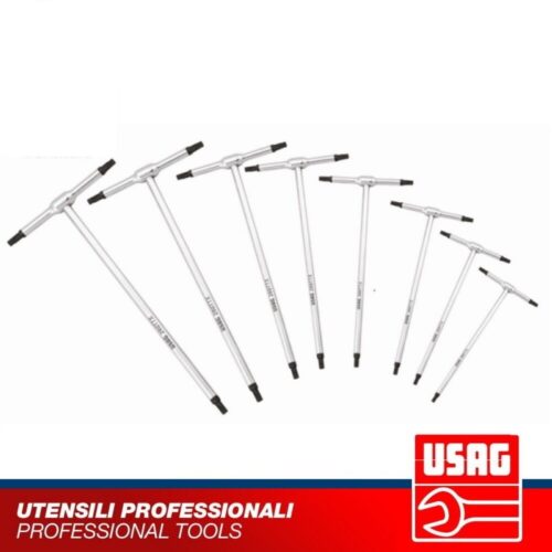 SERIE DI 8 CHIAVI A T PER VITI CON IMPRONTA TORX USAG 280 TTX/SE8