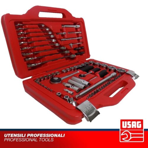 USAG 601 1/4-1/2 J82 CASSETTA CRICCHETTO SERIE BUSSOLE INSERTI CHIAVI COMBINATE