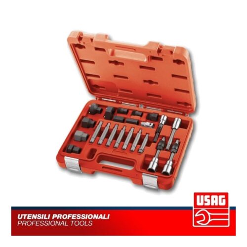 USAG 1881 S22 KIT SMONTAGGIO GHIERA PULEGGA ALTERNATORE 22 UTENSILI IN VALIGETTA