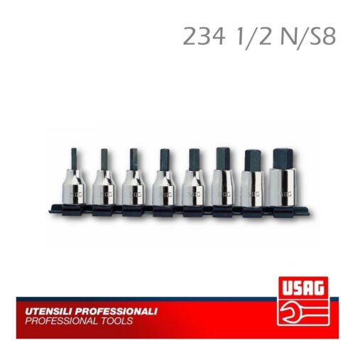 USAG 234 1/2" N/S8 SERIE 8 CHIAVI A BUSSOLA BUSSOLOTTI ESAGONALI AL MOLIBDENO