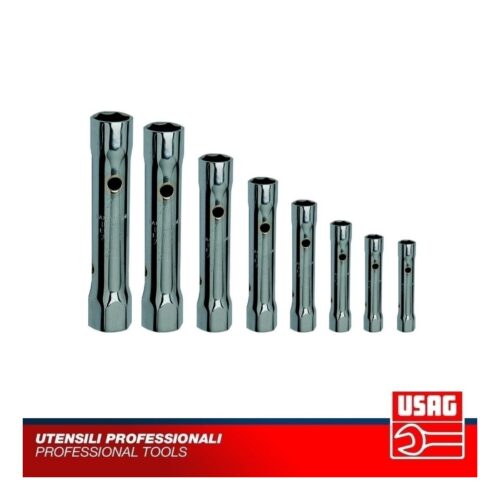 USAG 288 N/8 Serie Set 8 chiavi a tubo doppie leggere con leva