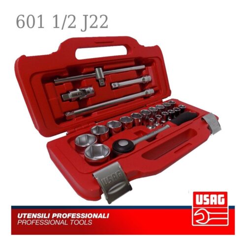 USAG 601 1/2 J22 CASSETTA SERIE CHIAVI A BUSSOLA ESAGONALI CON CRICCHETTO 1/2"