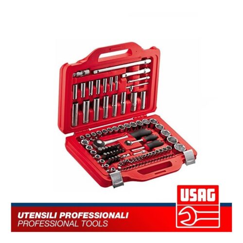 USAG 601 1/4-1/2 J100 CASSETTA SERIE CHIAVI CRICCHETTO A BUSSOLA TORX INSERTI